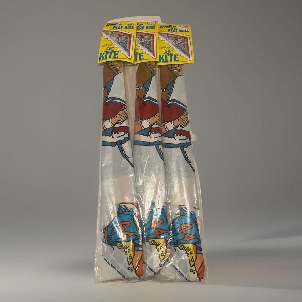 Vintage hi-flier Play Ball 50" Plastic Keel Kite 1988 New in Package Lot Of (3)